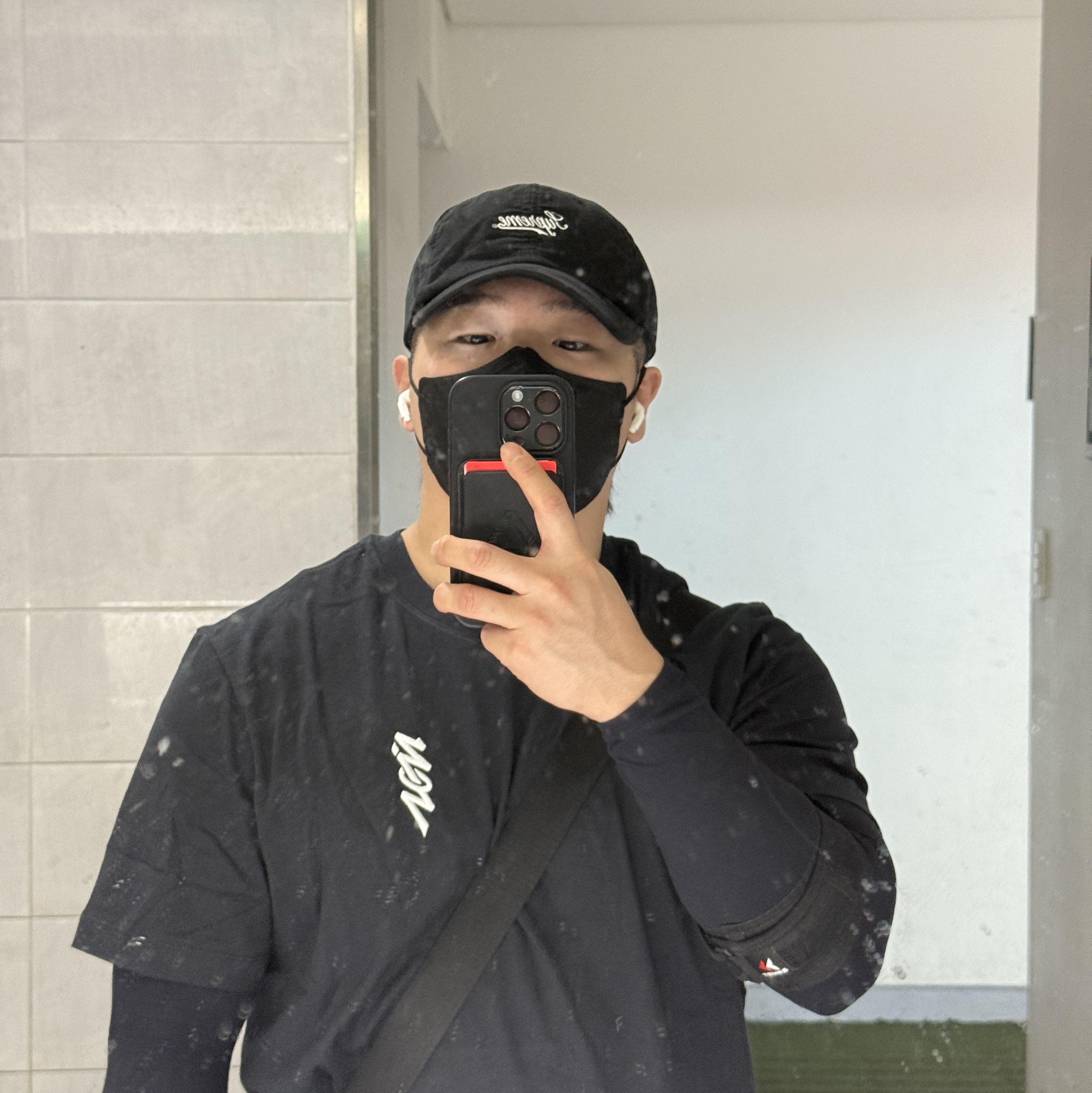 Supreme Lightweight Moleskin 6-Panel Black - 24SS 착용 스타일