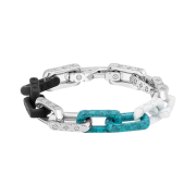 Louis Vuitton Monogram Chain Bracelet Silver Multicolor