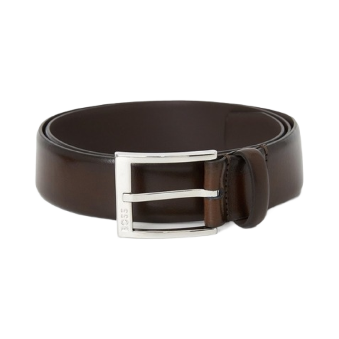 50482241-202 Hugo Boss Italian Leather Belt with Branded Buckle Dark Brown