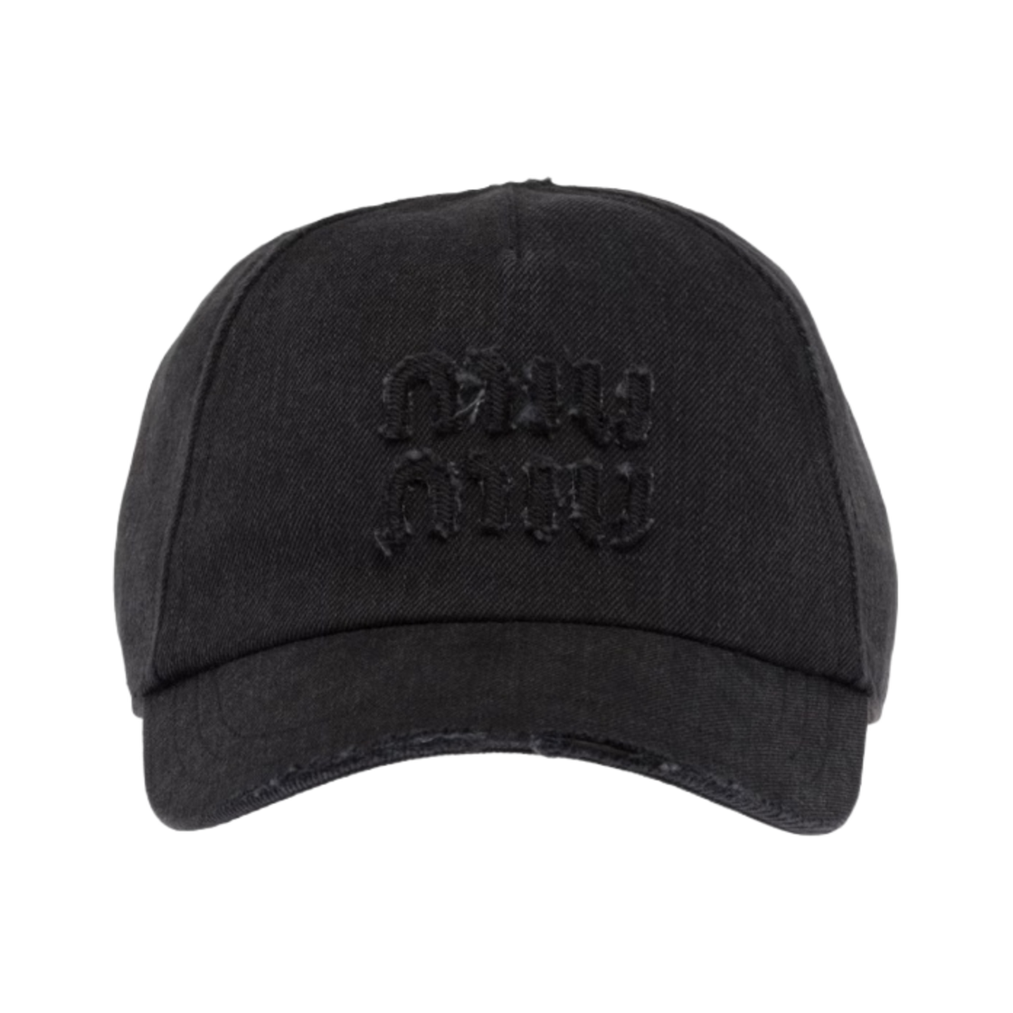 (W) 미우 미우 데님 베이스볼 캡 블랙((W) Miu Miu Denim Baseball Cap Black)