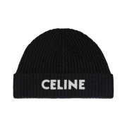 (W) Celine Heritage Cashmere Beanie Black