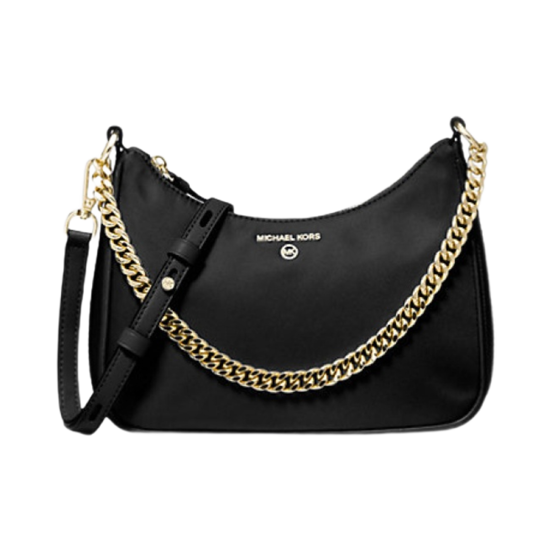 32F1GT9C8C001 Michael Kors Jet Set Medium Nylon Gabardine Crossbody Bag Black