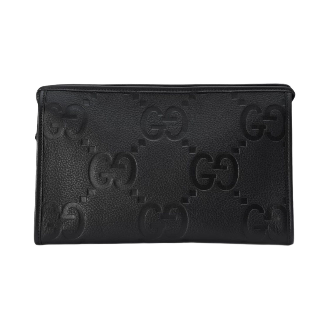 구찌 점보 GG 파우치 블랙 레더(Gucci Jumbo GG Pouch Black Leather) - 1