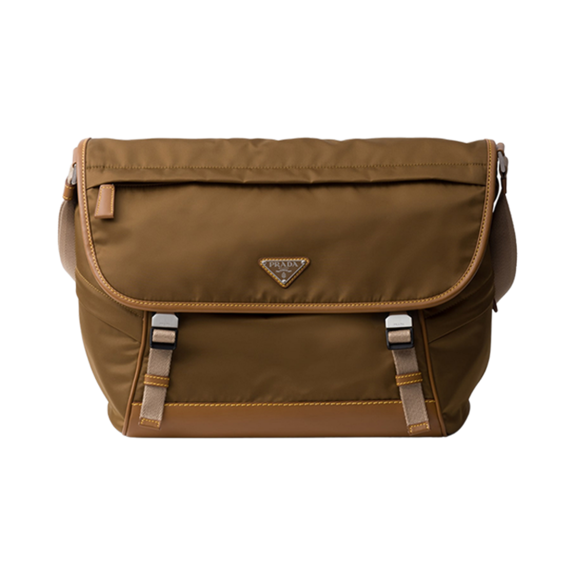 프라다 리나일론 및 가죽 숄더백 코르크 베이지(Prada Re-Nylon Leather Shoulder Bag Cork Beige) - 1