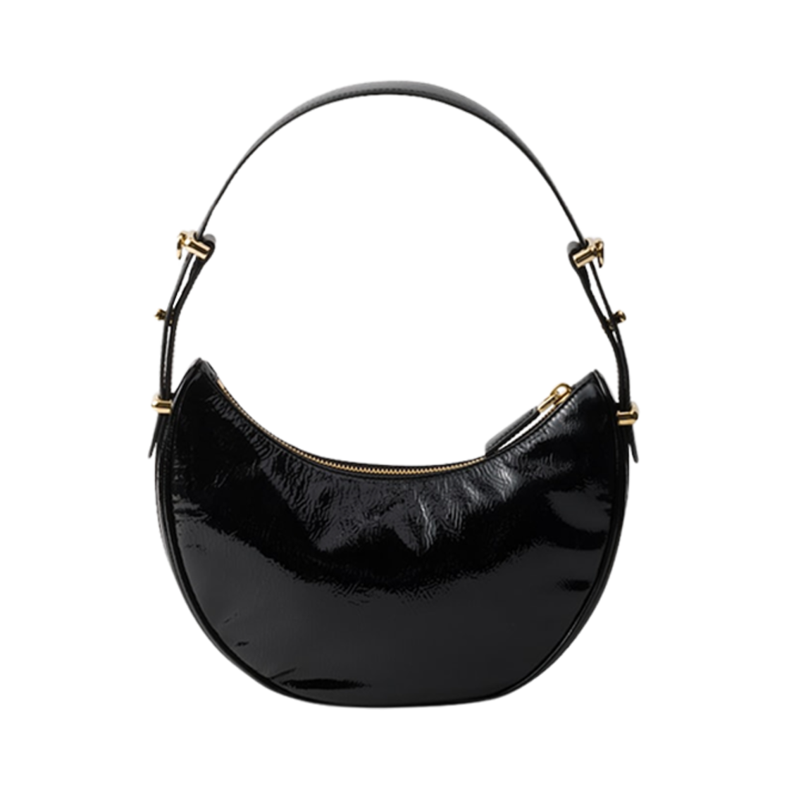 프라다 아르케 나플락 페이턴트 레더 숄더백 블랙(Prada Arque Naplak Patent Leather Shoulder Bag Black) - 2
