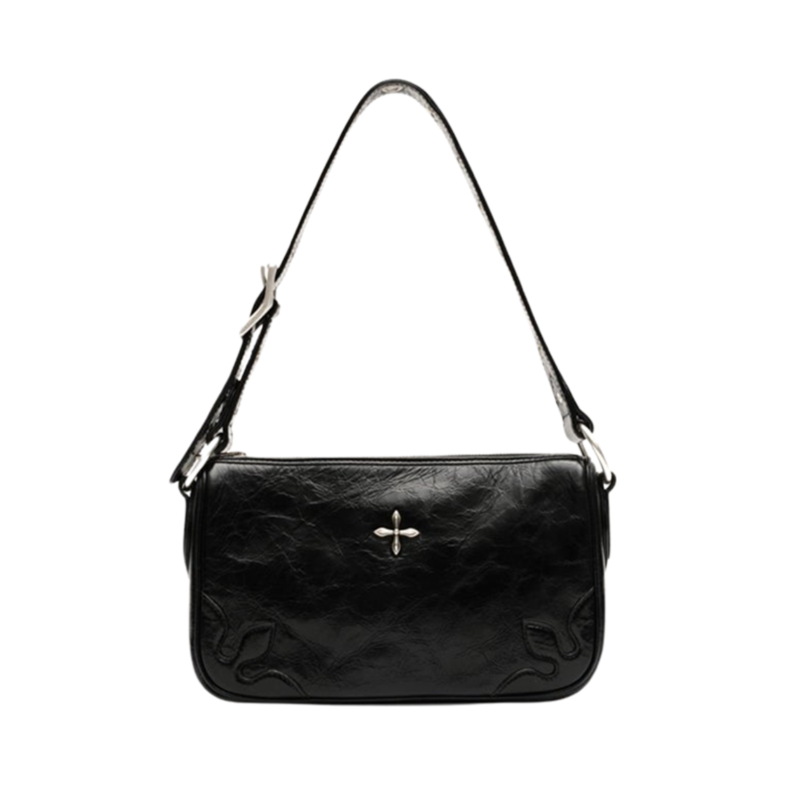 에스엠에프케이 컴퍼스 키티 블랙 숄더백 블랙(SMFK Compass Kitty Black Shoulder Bag Black)