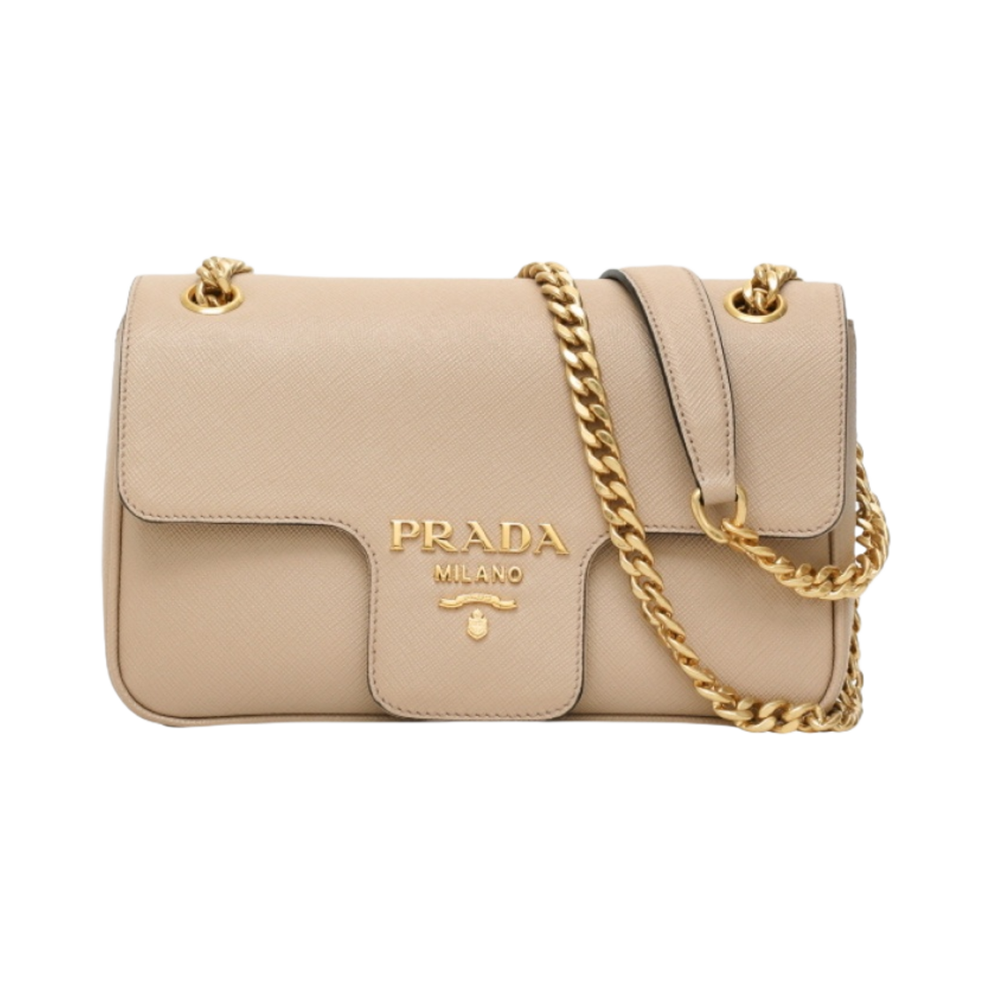 1BD193-2B1N-F0770 Prada Saffiano Leather Chain Shoulder Bag Cameo Beige