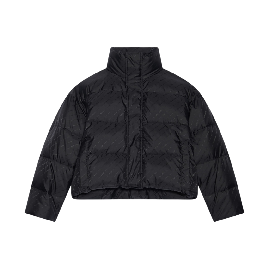 (W) 발렌시아가 올오버 로고 BB 퍼퍼 자켓 블랙((W) Balenciaga Allover Logo BB Puffer Jacket Black) - 1
