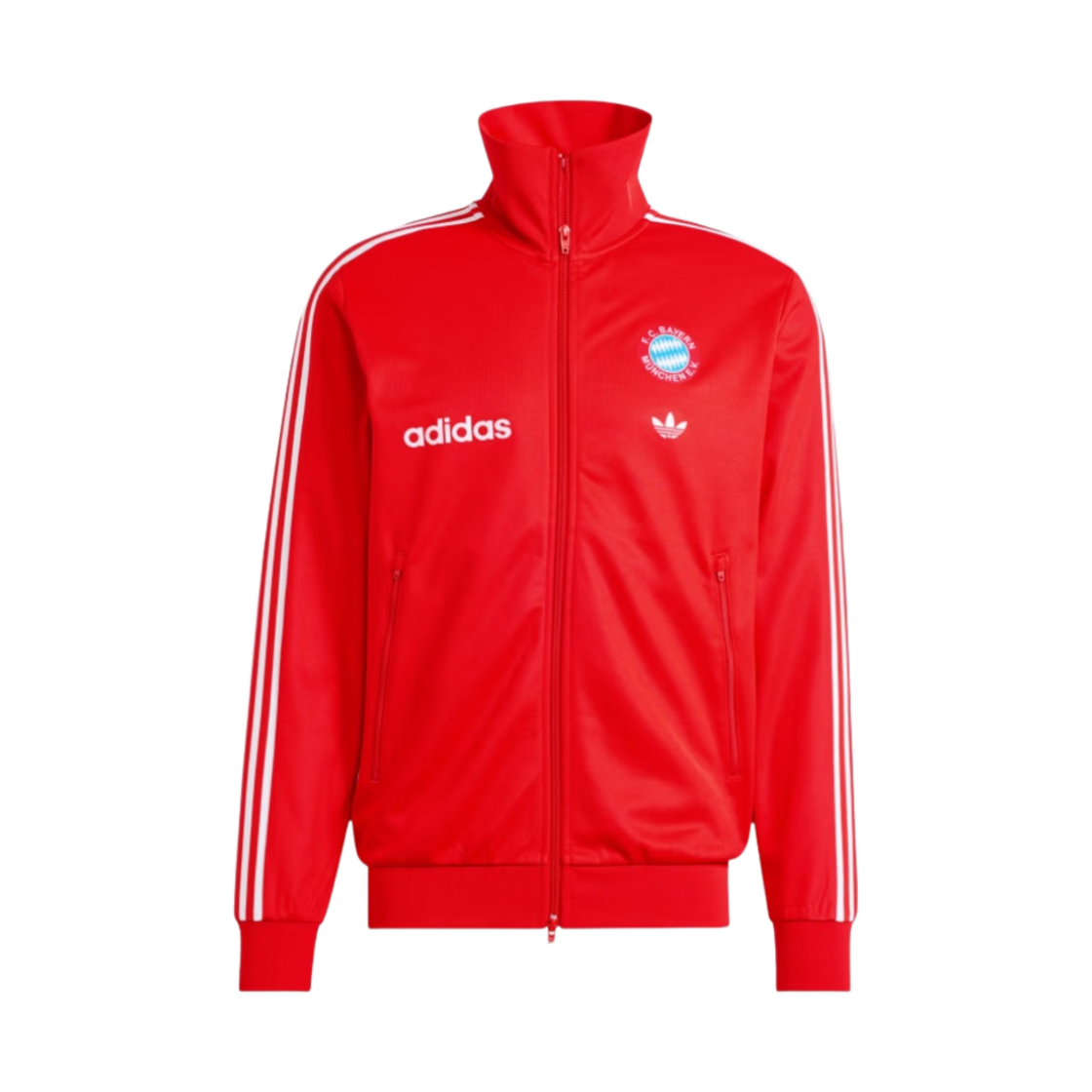아디다스 바이에른 뮌헨 베켄바우어 트랙탑 레드 - US 사이즈(Adidas Bayern Munchen Beckenbauer Track Top Red - US Sizing)