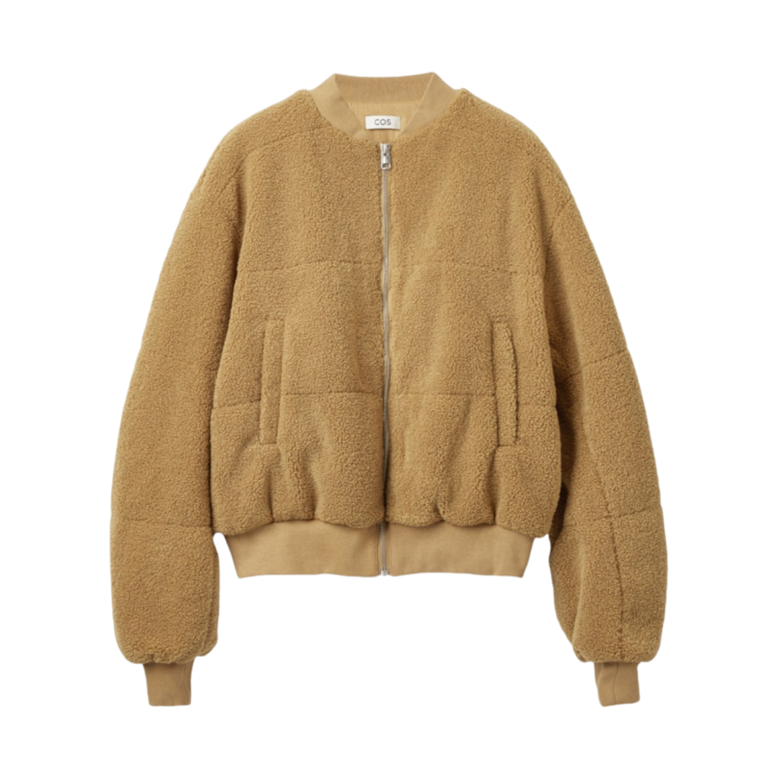 1015888003 COS Cropped Teddy Bomber Jacket Beige