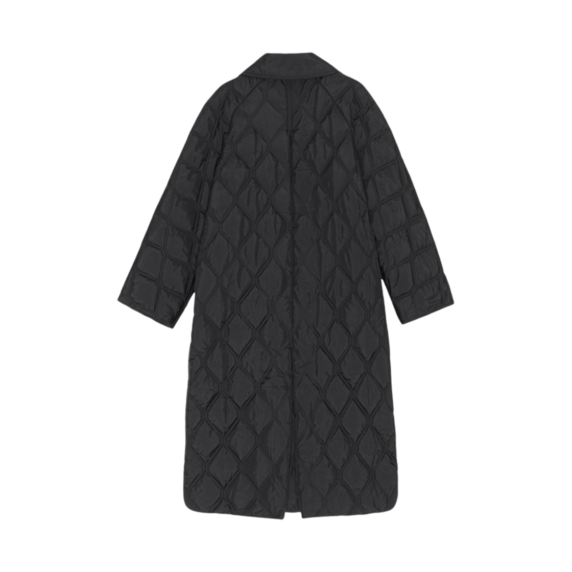 (W) 가니 립스탑 퀼트 코트 블랙((W) Ganni Ripstop Quilt Coat Black) - 2