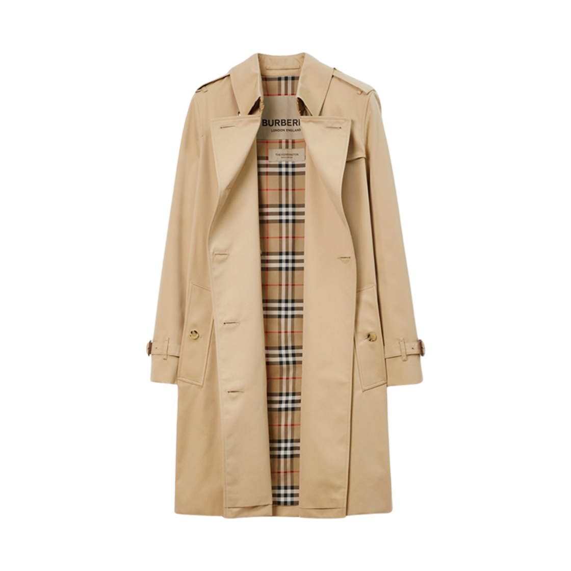 (W) 버버리 미드랭스 켄싱턴 헤리티지 트렌치 코트 허니((W) Burberry Mid-Length Kensington Heritage Trench Coat Honey) - 2