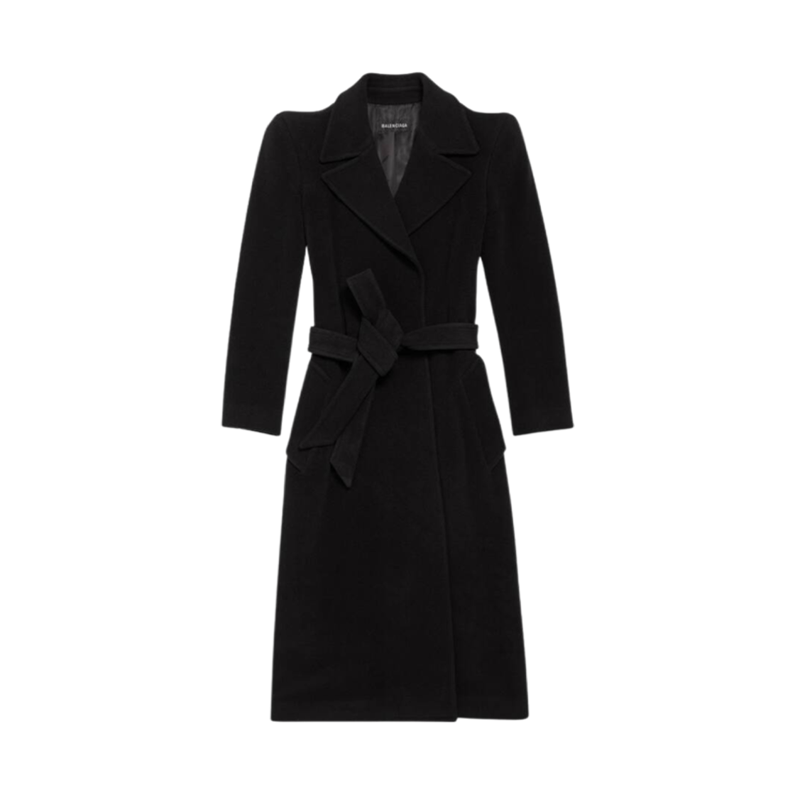 (W) 발렌시아가 라운드 사우스 피티드 코트 블랙((W) Balenciaga Round Shoulder Fitted Coat Black)