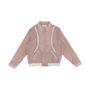 The Museum Visitor Art Love Curved Zipper Windbreaker Pink