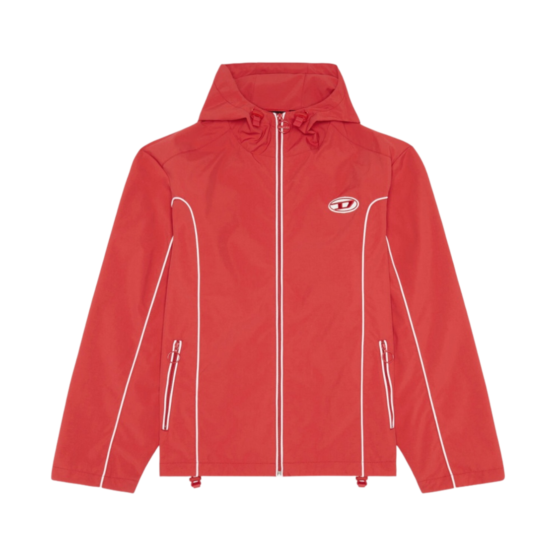 A061490DGAM-44Q Diesel J-Hives Windbreaker with Contrast Piping Red