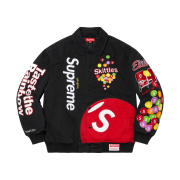Supreme x Skittles Mitchell & Ness Varsity Jacket Black - 21FW