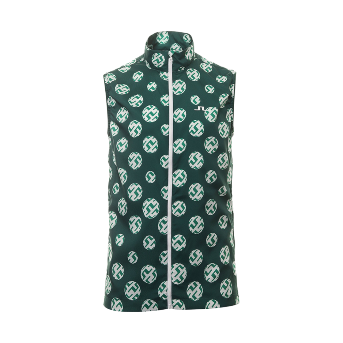 GMOW08119-M488 J.Lindeberg Ash Print Light Packable Vest Rain Forest Sphere Dot