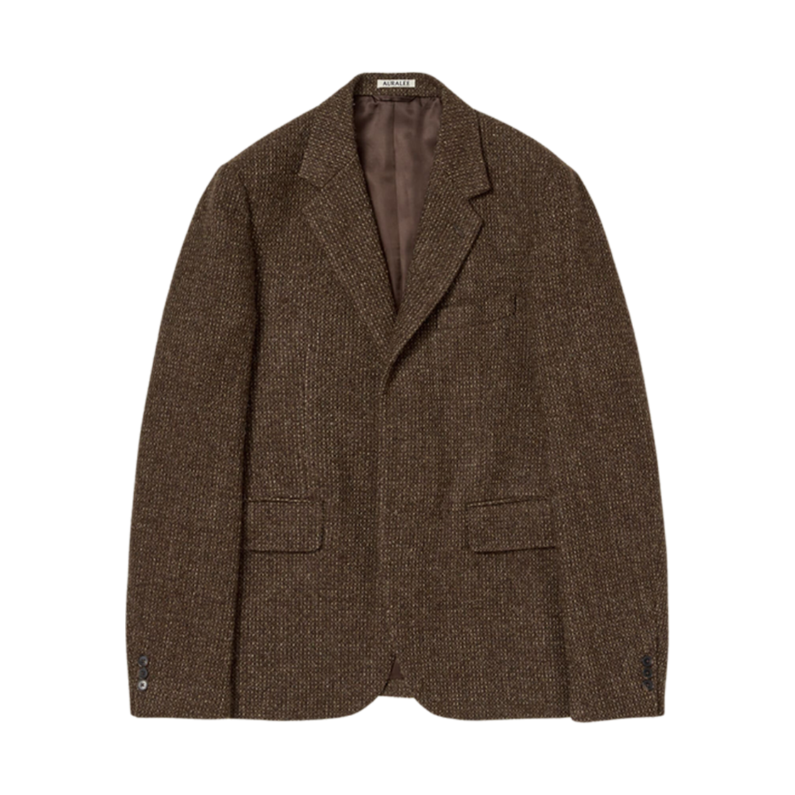 오라리 라마 셰틀랜드 울 트위드 오버 자켓 브라운 트위드(Auralee Lama Shetland Wool Tweed Over Jacket Brown Tweed) - 1