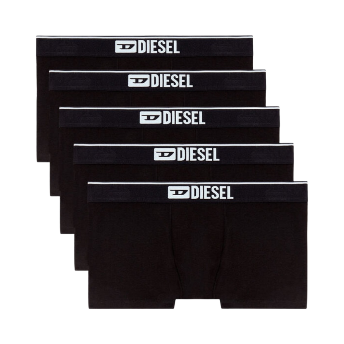 디젤 Umbx 데미안 플레인 박서 브리프 블랙 (5개입)(Diesel Umbx Damien Plain Boxer Briefs Black (5 Pack))
