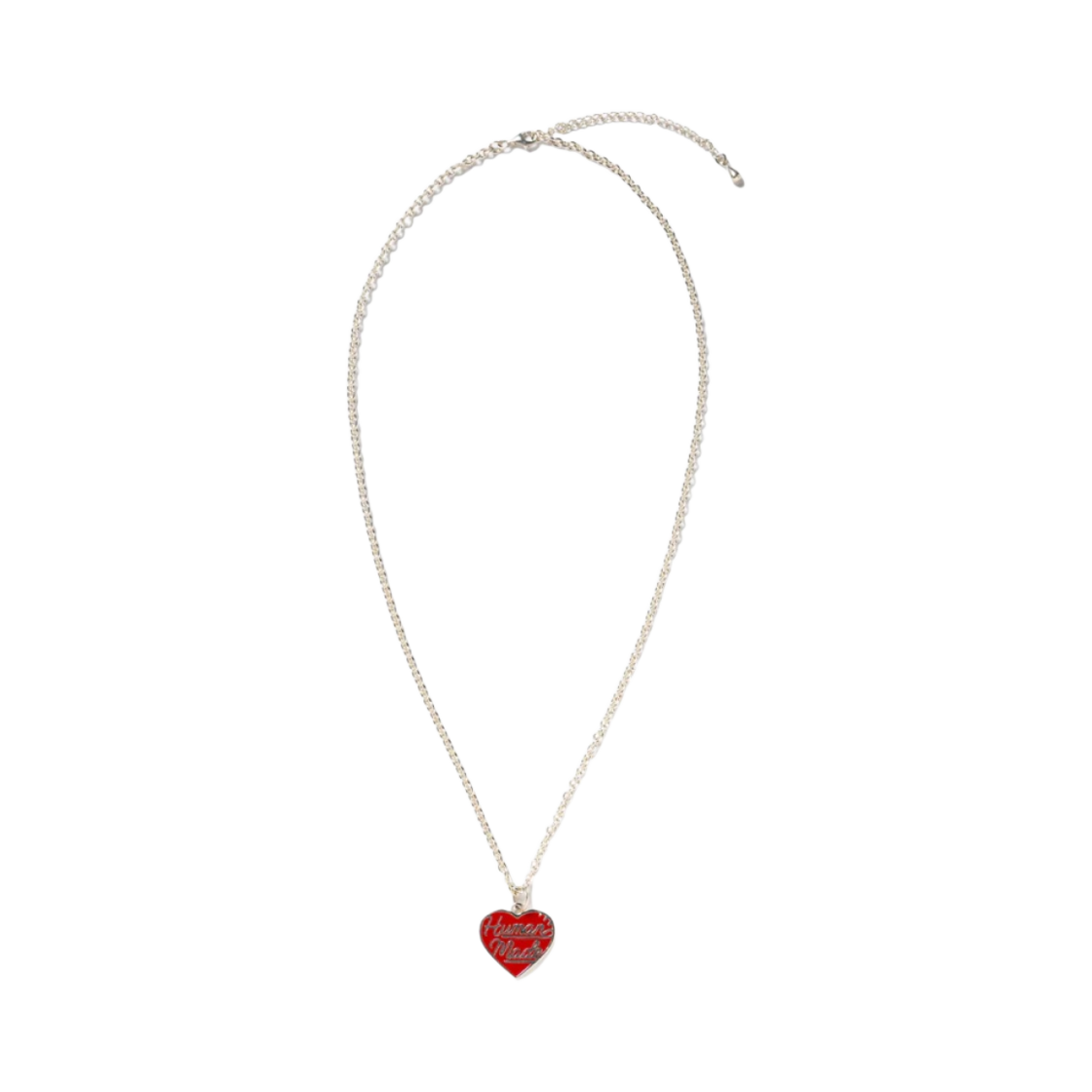 HM27GD063 Human Made Heart Silver Necklace Red
