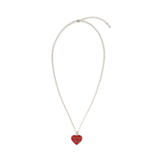 Human Made Heart Silver Necklace Red