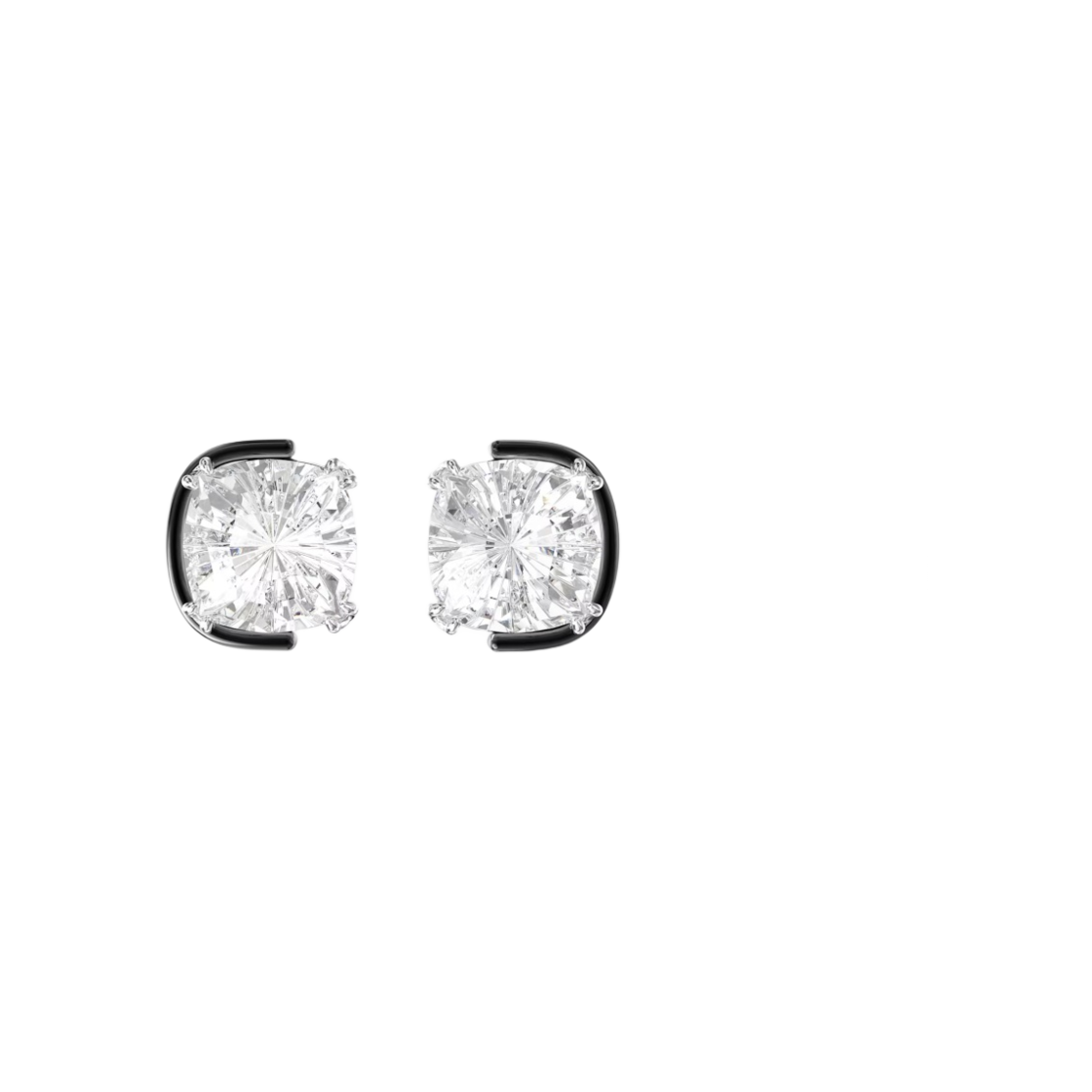 5600943 (W) Swarovski Harmonia Stud Cushion Cut Earrings White Mixed Metal Finish