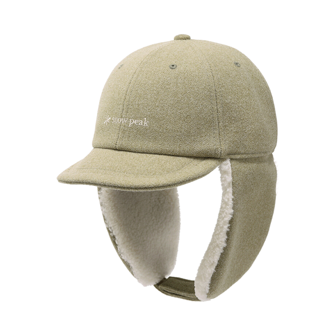 S24WUFBC67OL Snow Peak Wool Buckle Ear Cap Olive