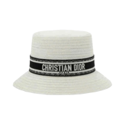 (W) Dior Dioresort Small Brim Hat White Straw