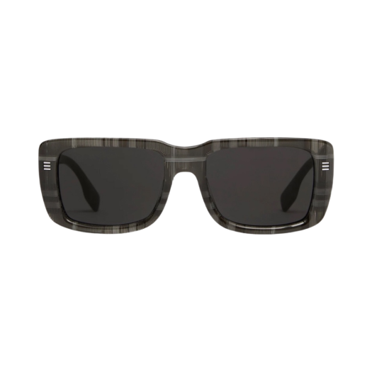 Burberry Check Rectangular Frame Sunglasses Charcoal