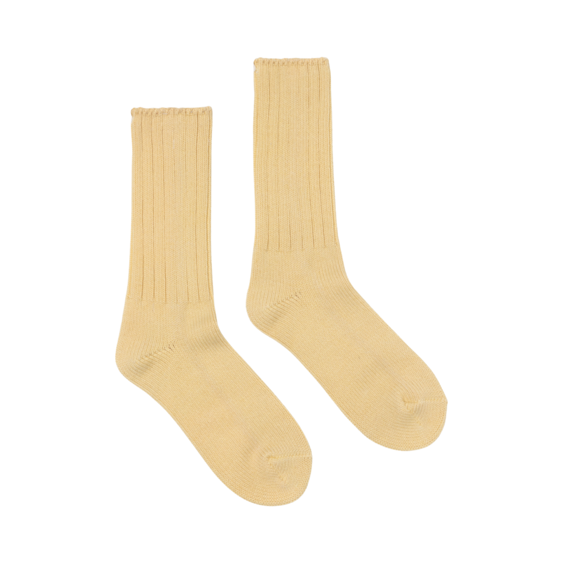 부디 무드라 벌키 립 앵클 삭스 다이드 옐로우(Budhi Mudra Bulky Rib Ankle Socks Dyed Yellow)