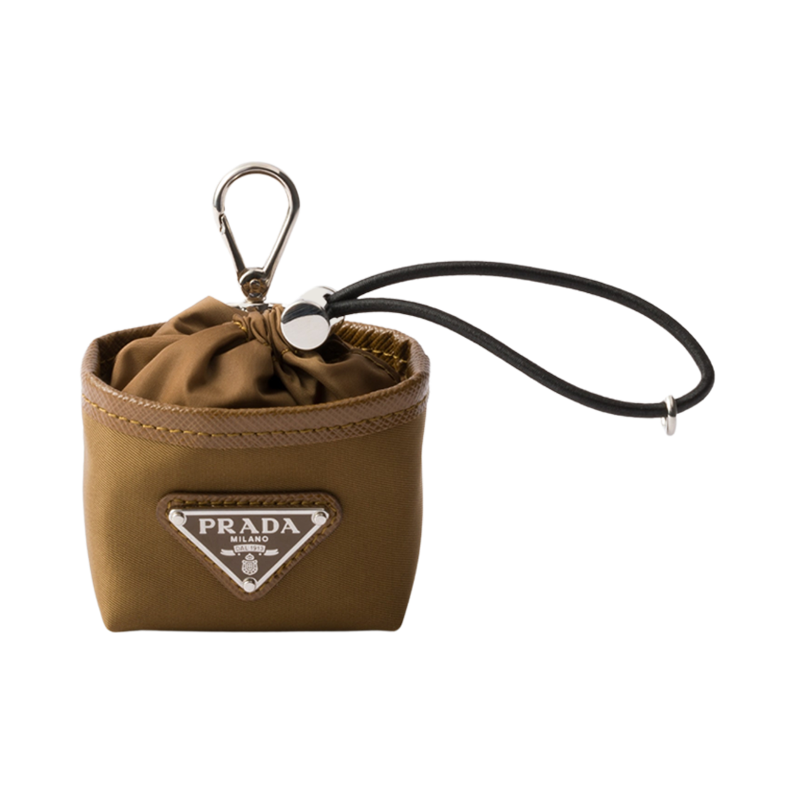 프라다 리나일론 미니 파우치 백 참 코르크 베이지(Prada Re-Nylon Mini Pouch Bag Charm Cork Beige)
