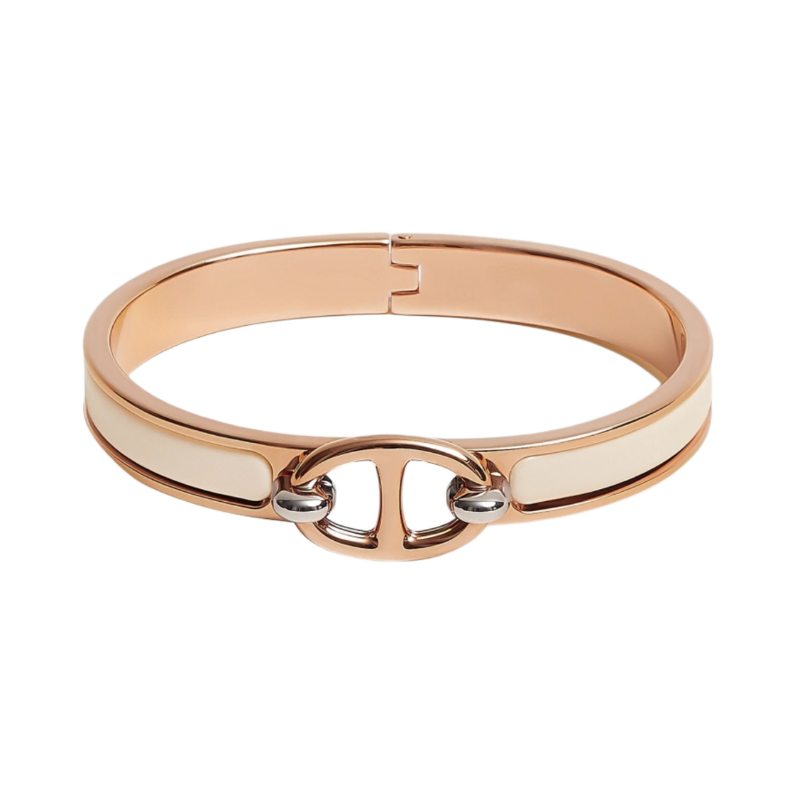 H209000FO85 (W) Hermes Mini Clic Chaine D'Ancre Bracelet Rose Gold & Creme