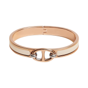 (W) Hermes Mini Clic Chaine D'Ancre Bracelet Rose Gold & Creme