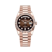 Rolex Day-Date 36mm 128235 Brown Ombre Diamond-Set President