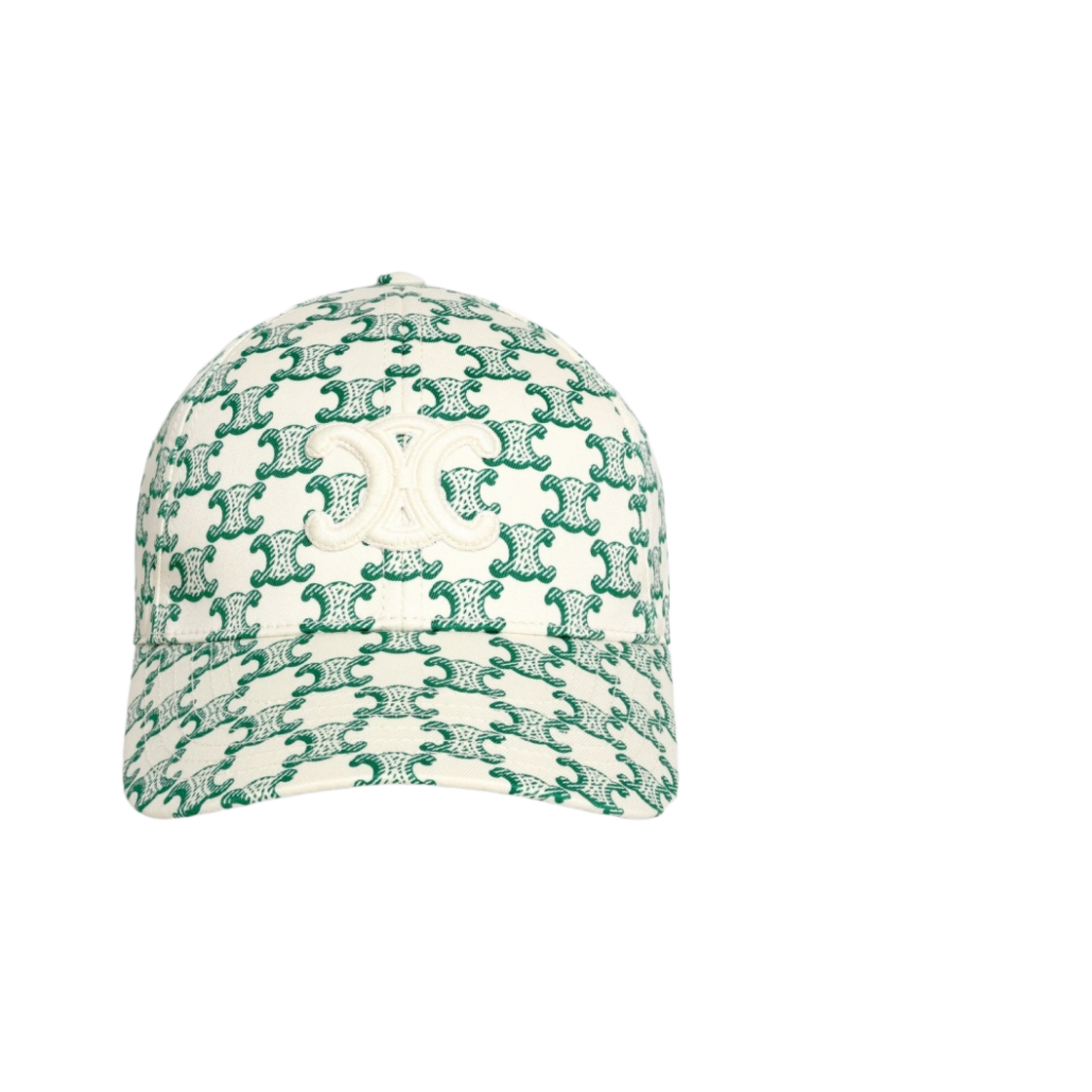 (W) 셀린느 모노그램 코튼 베이스볼 캡 바닐라 민트((W) Celine Baseball Cap in Monogram Cotton Vanilla Menthe) - 1