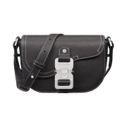 Dior Saddle Pouch with Strap Grained Calfskin Black