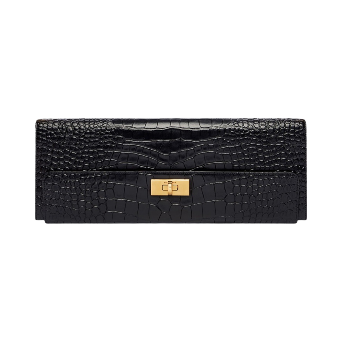 발렌시아가 머니 일롱게이트 파우치 체인 크로커다일 엠보스 블랙(Balenciaga Money Elongate Pouch with Chain Crocodile Embossed Black) - 1