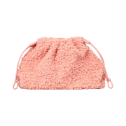 COS Cavatelli Faux Shearling Mini Clutch Pink