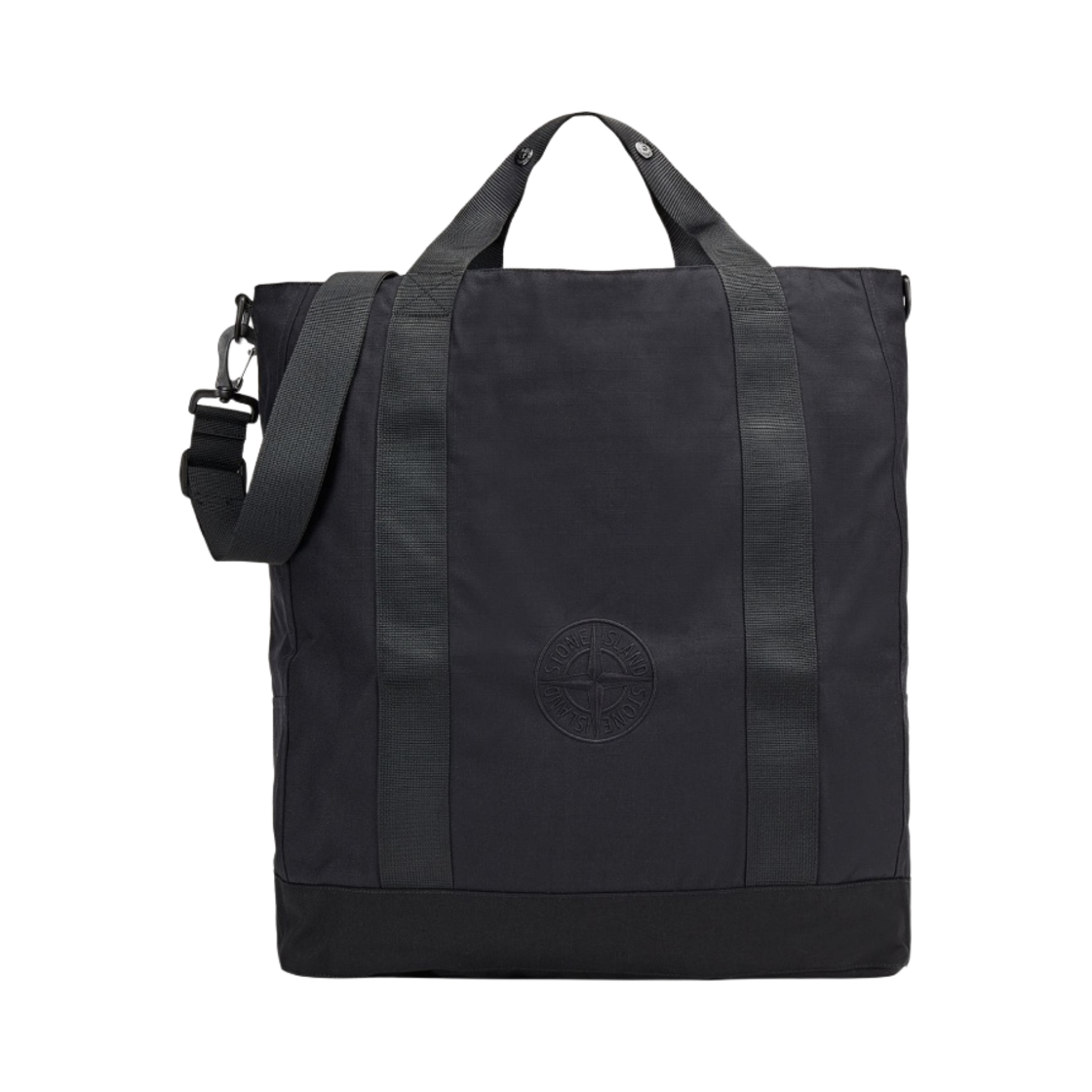 스톤 아일랜드 91469 슬럽 립스탑 나일론 캔버스 토트백 블랙 - 22FW