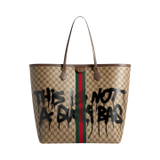 Balenciaga x Gucci The Hacker Project Graffiti Large Tote Bag Beige Coated Canvas
