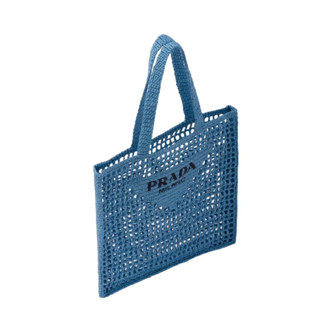 프라다 크로쉐 토트백 로고 라이트 블루(Prada Crochet Tote Bag Logo Light Blue) - 2