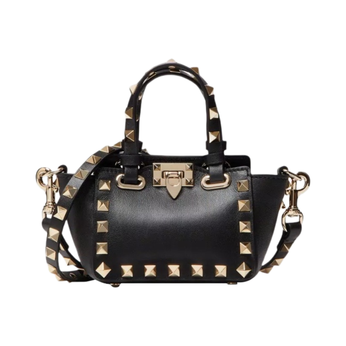 발렌티노 마이크로 락스터드 카프스킨 백 블랙