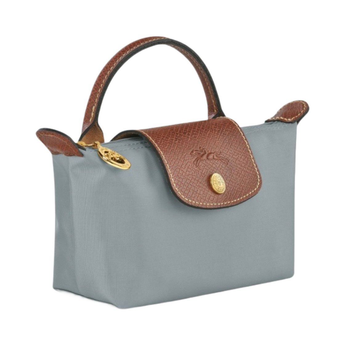 34175089P80 Longchamp Le Pliage Original Handle Pouch Steel - #2