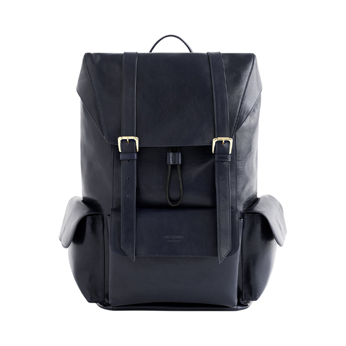 - Aime Leon Dore Debossed Logo Leather Backpack Navy