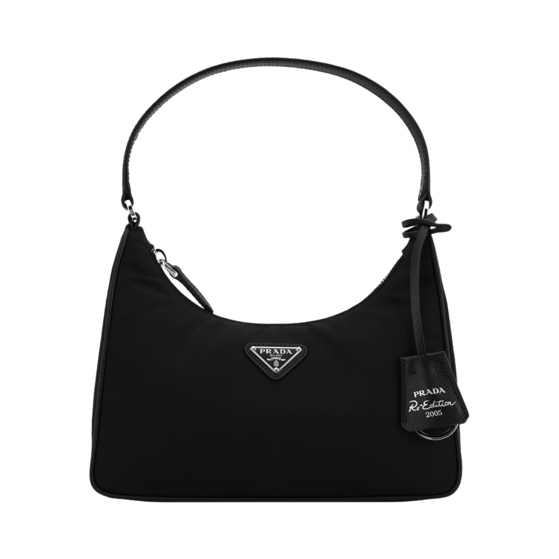 프라다 리에디션 2005 사피아노 트리밍 리나일론 호보백 블랙(Prada Re-Edition 2005 Re-Nylon Mini Hobo Bag Black)