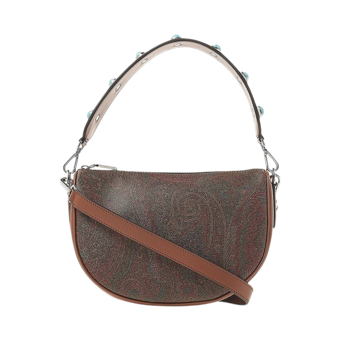 1N6428847600 Etro Crown Me Paisley Shoulder Bag Brown