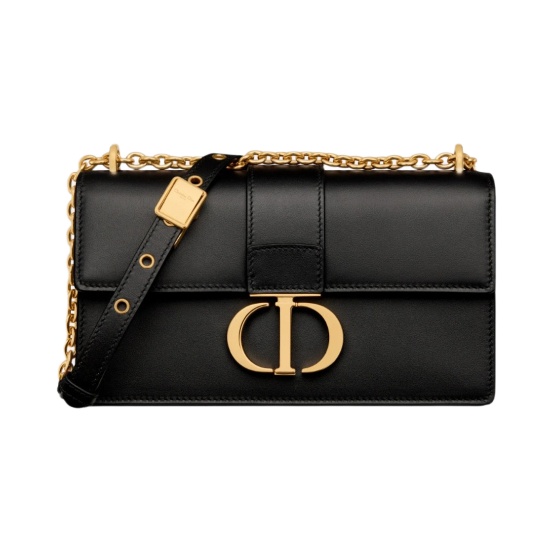 디올 30 몽테뉴 이스트 웨스트 백 체인 블랙 카프스킨