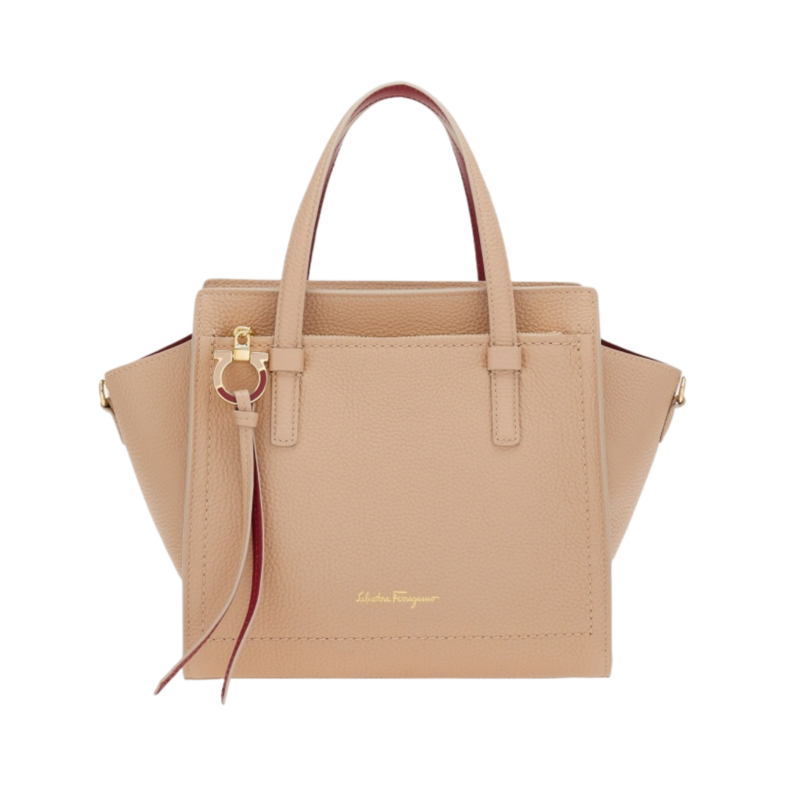 페라가모 스몰 더블 핸들백 아마레티 포메그레네이트(Ferragamo Small Double Handle Bag Amaretti Pomegranate) - 1