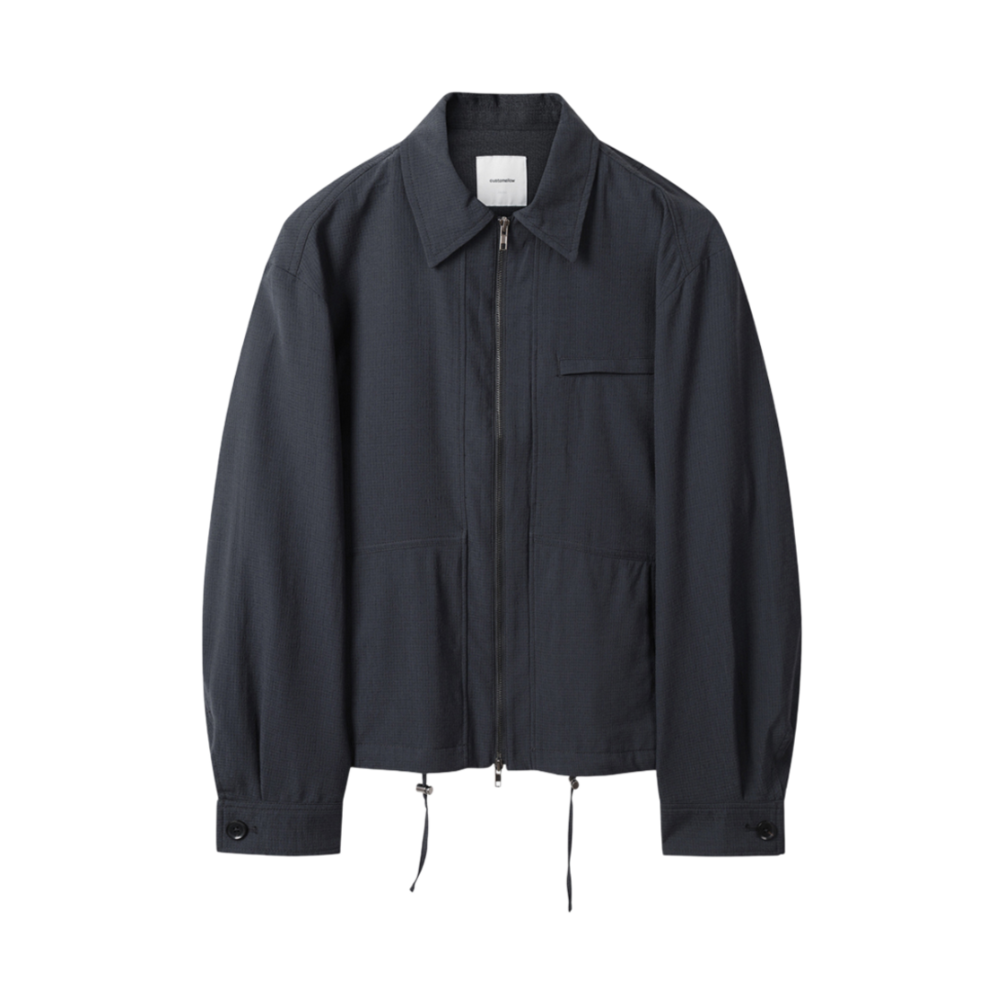 커스텀멜로우 아울렛 텍스처 패브릭 블루종 네이비(Customellow Outlet Texture Fabric Blouson Navy) - 1