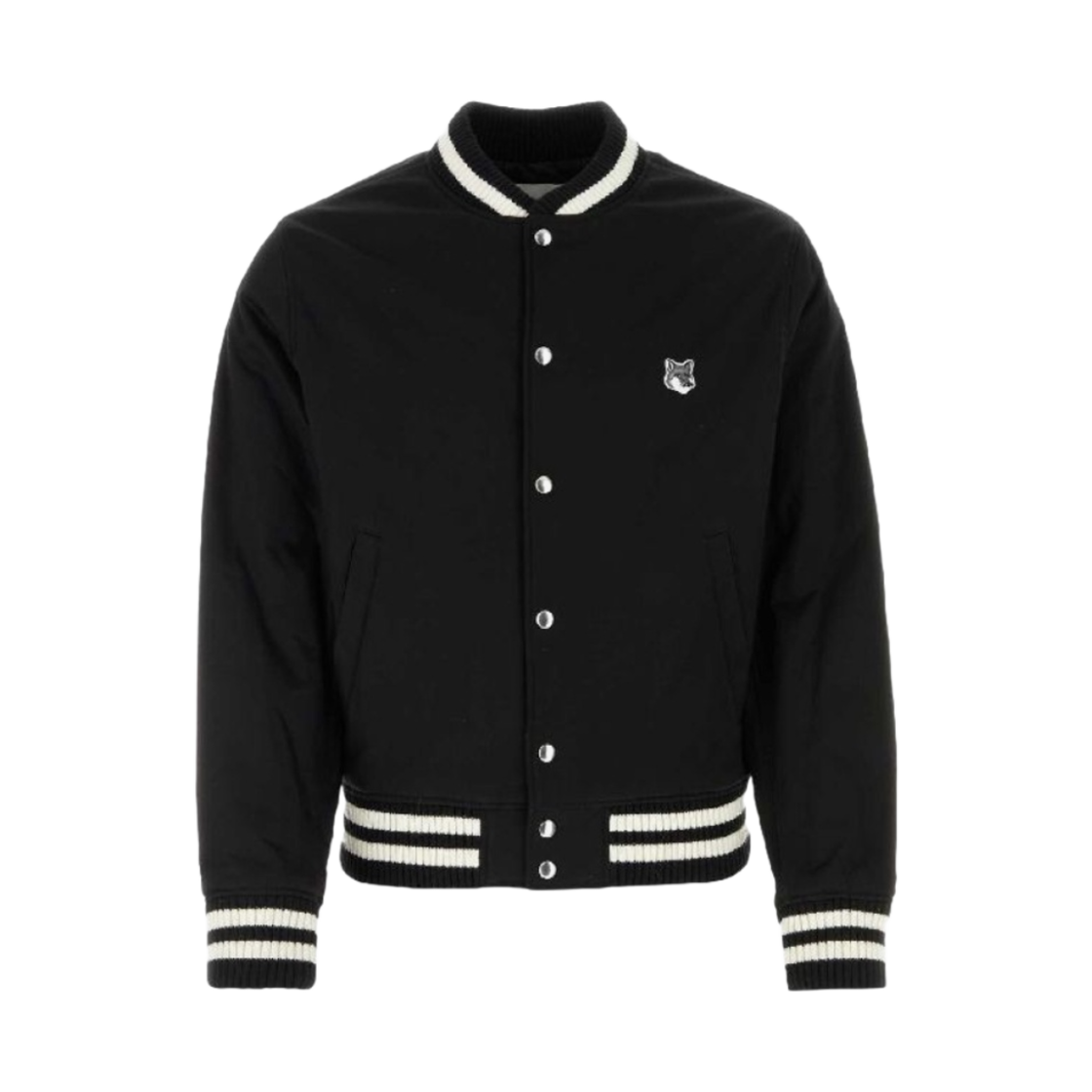 LM02233WW0093-P199 Maison Kitsune Cotton Satin Teddy Blouson Black